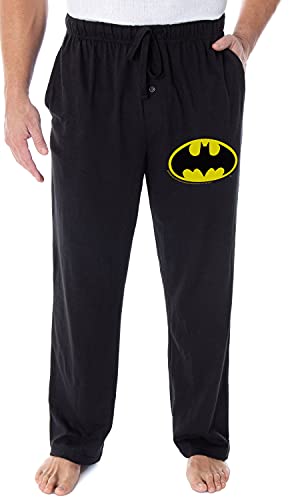Dc Comics Men's Batman Pajama Pants Bat Symbol Loungewear Sleep Pants (Small) Black #TOP9