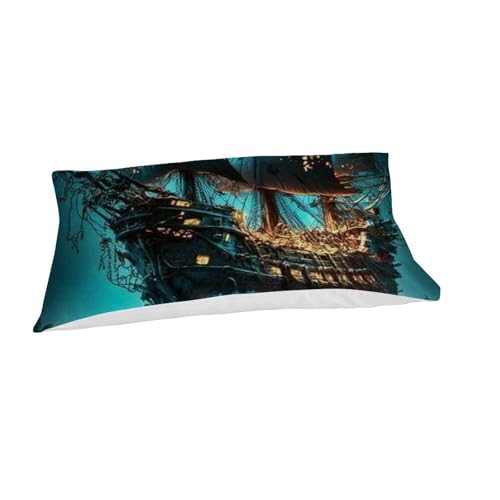 Housse de couette pirate 135x200cm en microfibre douce avec fermeture éclair