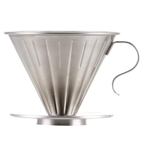 CATIEBYE Filtro de Café Reutilizable con Soporte de Acero Inoxidable para 1-2 Tazas, Eliminador de Residuos de Papel, Adecuado para Cafetera de Goteo