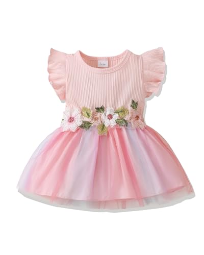 Image of SODLON Newborn Baby Girl Clothes Dresses Outfits Gifts Romper Top Overalls Dress Suspender Skirt Sets for Infant Girls