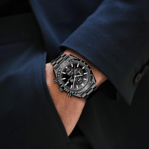 Image of BENYAR Mens Watch Chronograph Analog Quartz Movement Quartz Movement Sports Watch 30M Waterproof with Analog Date Watch Men Retro Street Style Men's Watch