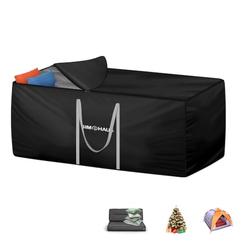 SIMPHAUS Aufbewahrungstasche Gartenauflagen Schutzhülle Polsterauflagen mit Reißverschluss,Auflagentasche Wasserdicht 420D Oxford Aufbewahrung...