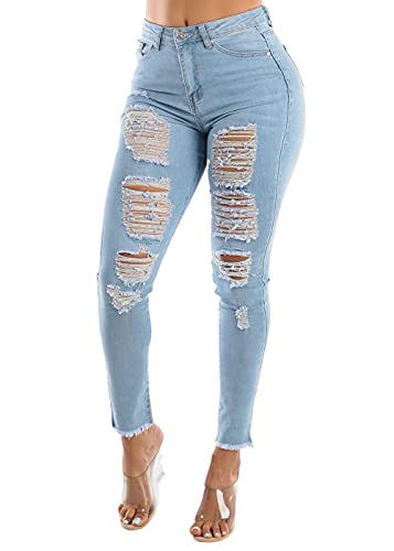 High Rise Distressed Skinny Jeans