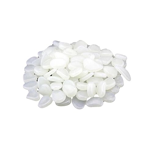 FUNOMOCYA 100pcs Luminous Pebble Stones Glow in The Dark Decor for Fish Tank Aquarium Garden Yard