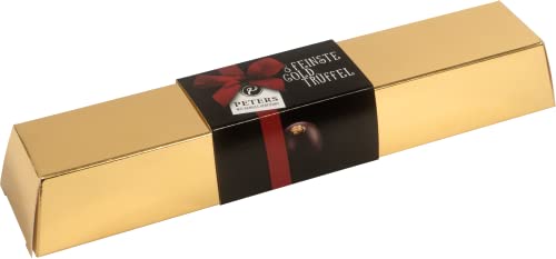 Peters Mit Genuss verführt | Goldbarren | Trüffel mit 24 Karat Goldstaub | Hochwertige Pralinen mit Alkohol |Pralinés | Schokolade | Geschenk | Pralinenschachtel | Made in Germany | 100g
