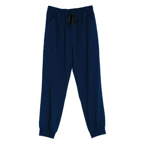 Medgear Joshua Men's 8-Pocket Rib Knit Cuffs Jogger Pants (Estate Blue, Medium)