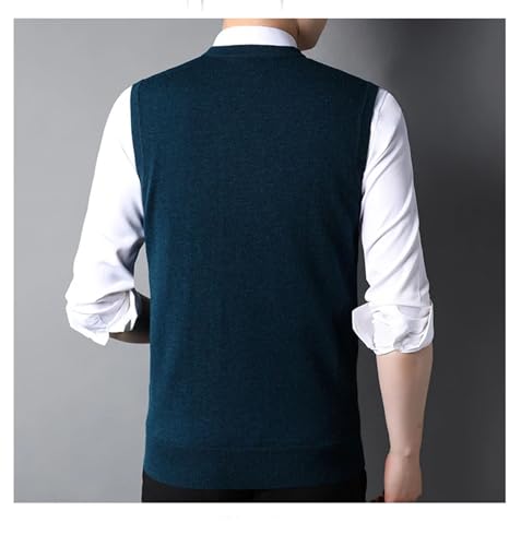 Mens Sweater Vest Spring Slim Fit Sleeveless Pullovers Casual Knitted Thick Waistcoat Tops4