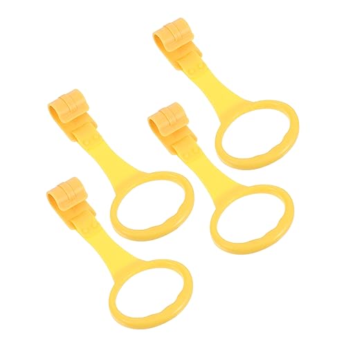 Kisangel 4Pcs Portable Pull Rings Bright Colors Stand Up Safety Rings for Cribs and Fences Durable Random Color Encourages Walking and Development