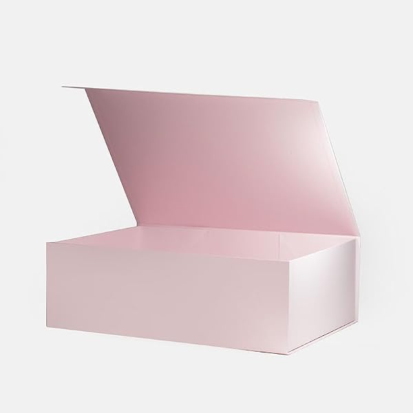 Geoto 23.6x17.3x7.87in | 60x44x20cm XXL Extra Large Magnetic Flap Gift Boxes,Luxury Big Collapsible Box for Present Wrapping (Pink) by Geoto - Used condition - Image 3