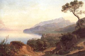 Peinture à l'huile Blick Auf Amalfi reproduction tableau Sorrente Gmelin