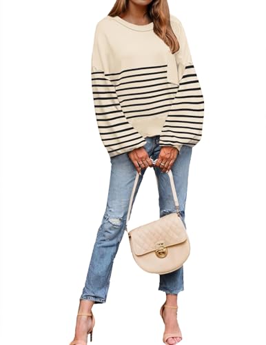 Image of Zeagoo Sweaters for Women 2025 Trendy Fall Fashion Oversized Lantern Long Sleeve Knitted Pullover Tops Outfits