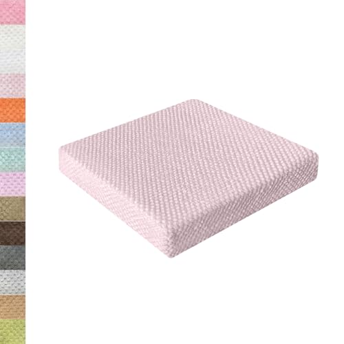 Lsjoaw スクエアタイプ 座布団 30X30X5CM 低反発+高反発 四角 座蒲クッション スクエア フロア 正座 椅子 カバー取り外し可能 無地 カラー28 ライトピンク