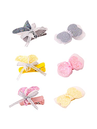 6pc Multicolor Bows Alligator Clip Hair Accessories Set