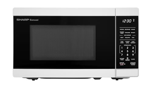 Image of SHARP Compact Countertop Microwave Oven with Removable 10" Carousel Turntable, 700 Watt, 0.7 Cubic Feet, White