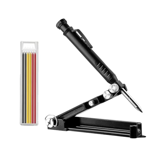 Wuandjun Multi-Function Scribing Tool Aluminum Alloy Scriber Construction Pencil DIY Woodworking Scribe Gauge Line Maker Measuring Tool