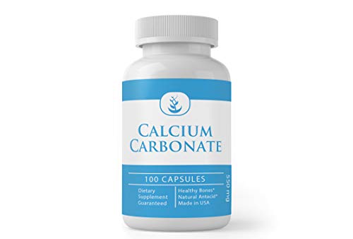 Calcium Carbonate (100 Capsules) Natural Antacid, Lab Tested, Calcium Supplement, Bones*