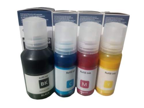 Image of Compatible 008 Refill Pigment Ink for Epson L15150, L15160, L15140, L6490, L6460 Printer(CMYK)