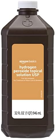 Amazon Basics Hydrogen Peroxide Topical Solution USP, 32 fluid ounce, Pack of 1