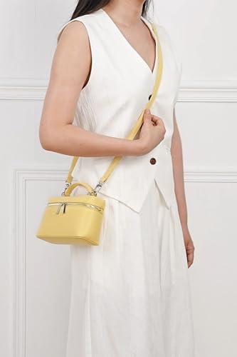 Image of Rejolly Top-Handle Vanity Bag for Women Leather Small Handbag Crossbody Shoulder Pouch Purse