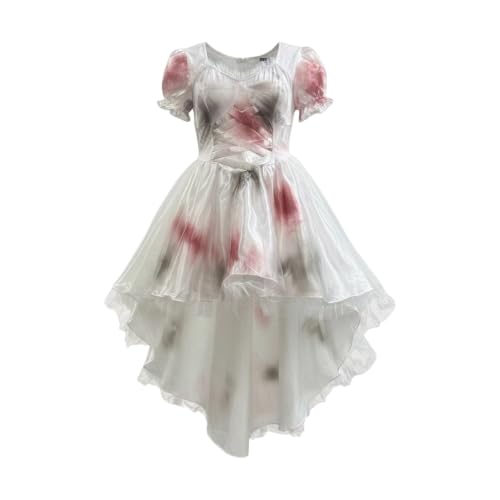 Disfraz de novia de zombi para mujer vestido de novia sangriento con velo para fiesta de Halloween