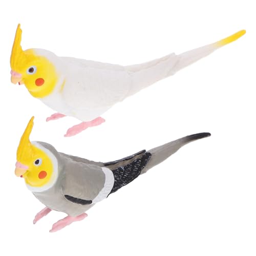 DECHOUS 2pezzi Riproduzione Artificiale Decorativa di Pappagallo per Giardino Ornamento di Simulato Scultura di Volatile Realistico per Esterno Decorazione da Giardino