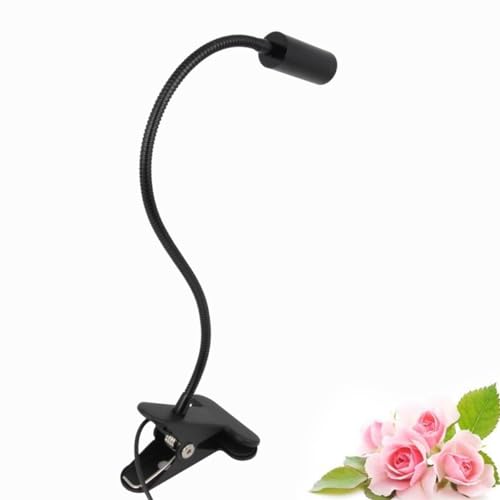 HOMSFOU Luz de lectura LED lampara escritorio lampara de mesa flexo escritorio reading lamp candeeiro de mesa condujo Luz LED pequeña luz de lectura lámpara de clip de escritorio Black