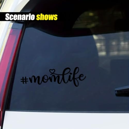 Image of Smilfuy 7 inch x 2 inch Mom Life Car Vinyl Decal Sticker, Waterproof Bumper Sticker for Women, New Moms, Cute Decorative Mom Life Sticker for Cars, Trucks, SUVs, Windows, Laptops, Walls (Black)