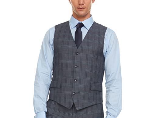 Adam Baker Men's Ultra Slim Fit 3-Piece (Jacket, Vets, Trousers) Vested Suit Set4