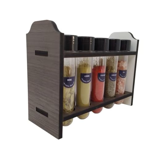 Porta Temperos Madeira 10 Potes Temperos Kit Tempero Cozinha