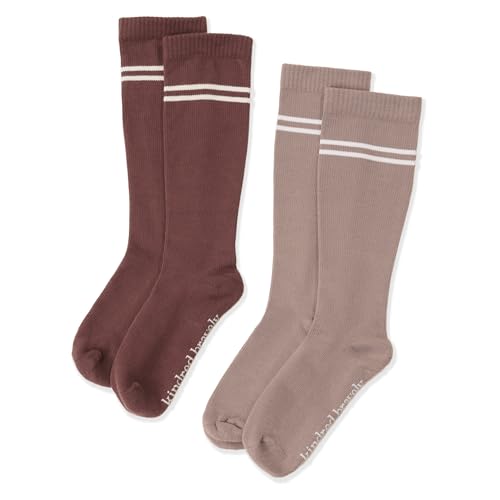 Image of Kindred Bravely Compression Socks 2-Pack | Graduated Compression Socks for Circulation Pregnancy Travel (Taupe & Redwood, Large)