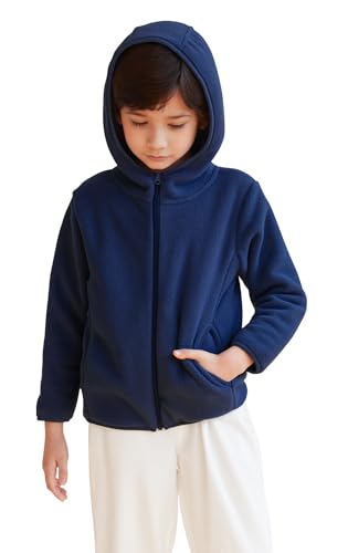 Kids Hooded Fleece Jacket Boys Girls Full Zip Hoodie Toddler Coat 3-12Years