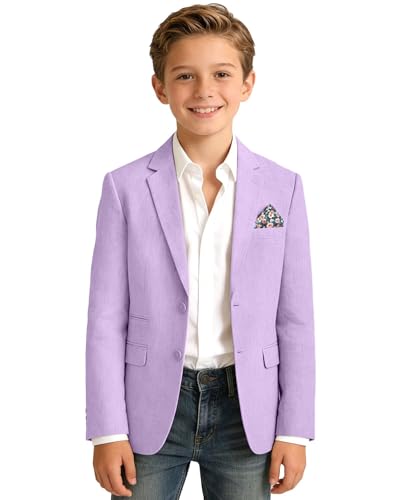 Image of Bofan Linen Boys Blazer Formal Suit Jackets for Boy Outwear Jacket & Coats for Kids Boys' Fashion Summer Wedding Outfit