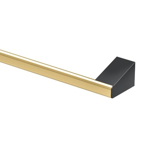 Image of Gatco 5670 A-Line Towel Bar, 24 Inch, Brushed Brass Matte Black Combo