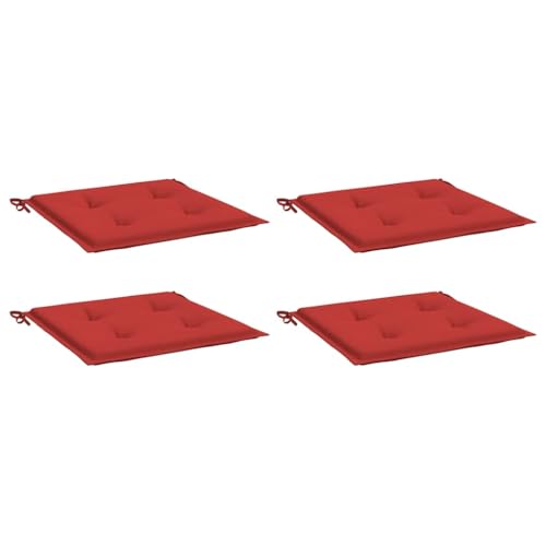 Coussins de chaise de jardin pour terrasse et balcon rouge lot de 4 - 3