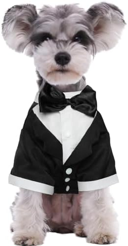 Kuoser Dog Tuxedo,Dog Wedding Suit with Bow Tie Formal Dogs Tux P...