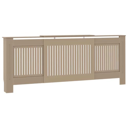 Image of Brown Engineered Wood Radiator Cover 2 pcs 80.71 x 8.07 x 32.09 in with Water Resistant Material and Efficient Heat Flow for Home Decor and Additional Storage