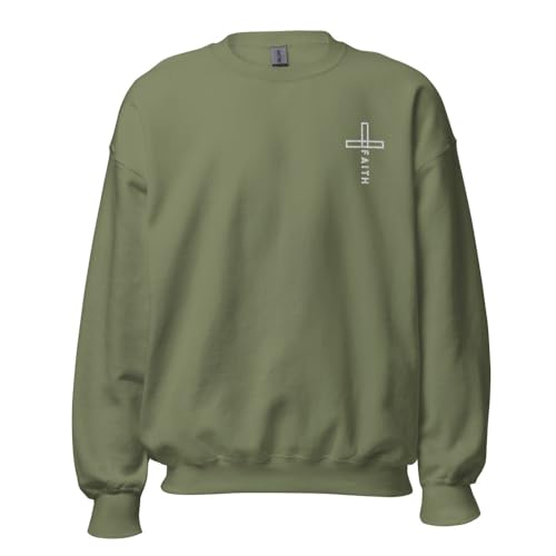 Embroidered Christian Cross Faith Sweatshirt Unisex
