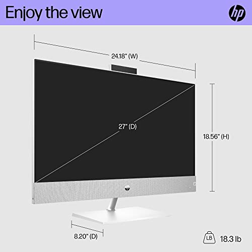 Image of HP Pavilion 27 inch All-in-One Desktop PC, FHD Display, 13th Generation Intel Core i7-13700T, 16 GB RAM, 256 GB SSD, 1 TB HD, Intel UHD 770 Graphics, Windows 11 Home, 27- ca2080 (2023)