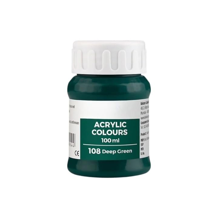 Image of Acrylic Colour (Fabric Colour) | 100 ml.- 100ml, Multi-Surface, Skin-Friendly & Vegan | (108 Deep Green)