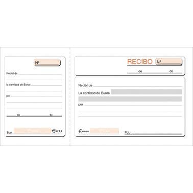 Talonario Recibos 207x109 T16 Estandar (100h) (con matriz) Cover