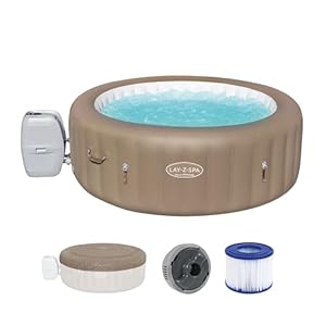 Bestway® LAY-Z-SPA® Whirlpool Palm Springs AirJet™ für 6 Personen, Ø 196 x 71 cm, Taupe