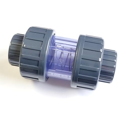 PVC Rückschlagventil transparent 50mm Klebefitting PN16 Poolfitting Kunststoff Fitting Rückflussverhinderer für Poolverrohrung, Schwimmbad- und Teichbau