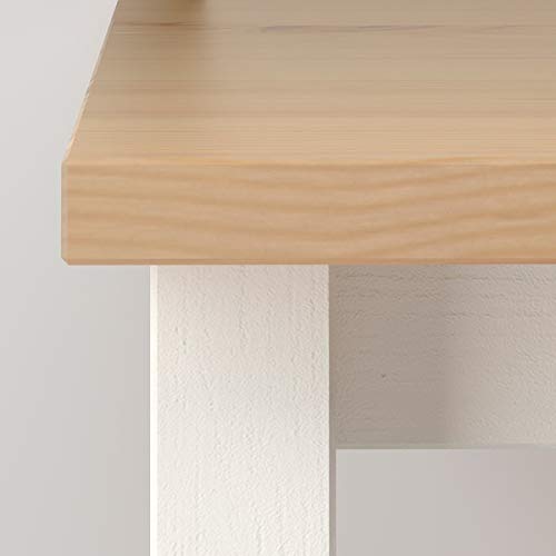 Table basse HEMNES 90x90 cm en bois blanc et marron | Rangoon - 4