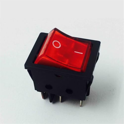 Interruptor KCD4 6 pines 10A 500V con luz roja para paneles electricos
