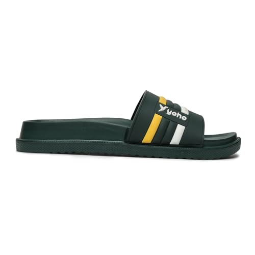 Image of YOHO Men Sliders UrbanloomX | Waterproof Monsoon Footwear | Textured Upper & Cushion Comfort | Home Wear Chappal for Gents & Boys