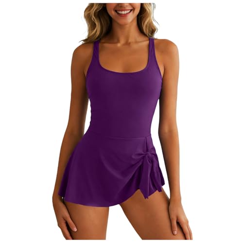 Monokini amincissant ventre plat robe de bain à jupe couvrante femme
