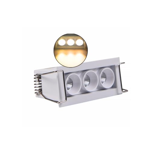 Partenopea® Faretto LED Rettangolare da incasso per controsoffitto cartongesso illuminazione Design moderno casa negozio ufficio bar ristorante (Bianco, 6W Luce calda 3000K)