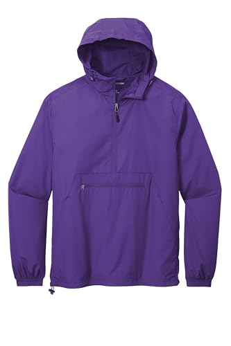SPORT-TEK Unisex Packable Anorak, Purple, Small at Amazon Men's