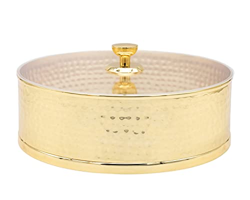 Godinger Matzah Holder Passover Seder Gold Hammered Extra Large To Fit Round Matzah - Hammered Gold