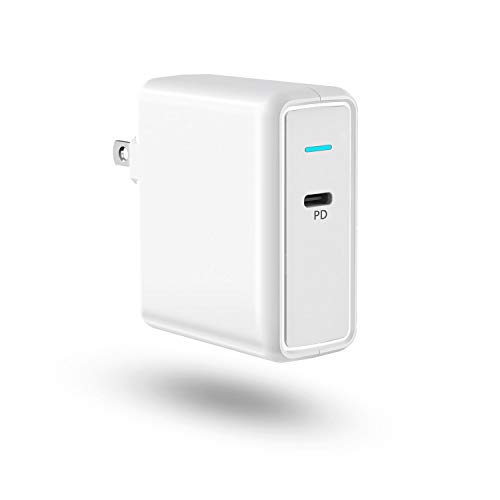 TOPESEL USB C Charger 61W Wall Charger USB Charger PD QC 3.0 Fast Charger Travel Adapter Type-C Port with LED Indicator for Laptops, MacBook Pro/Air, iPad Air 4, iPhone 11 /Pro Max/Mini,Switch White